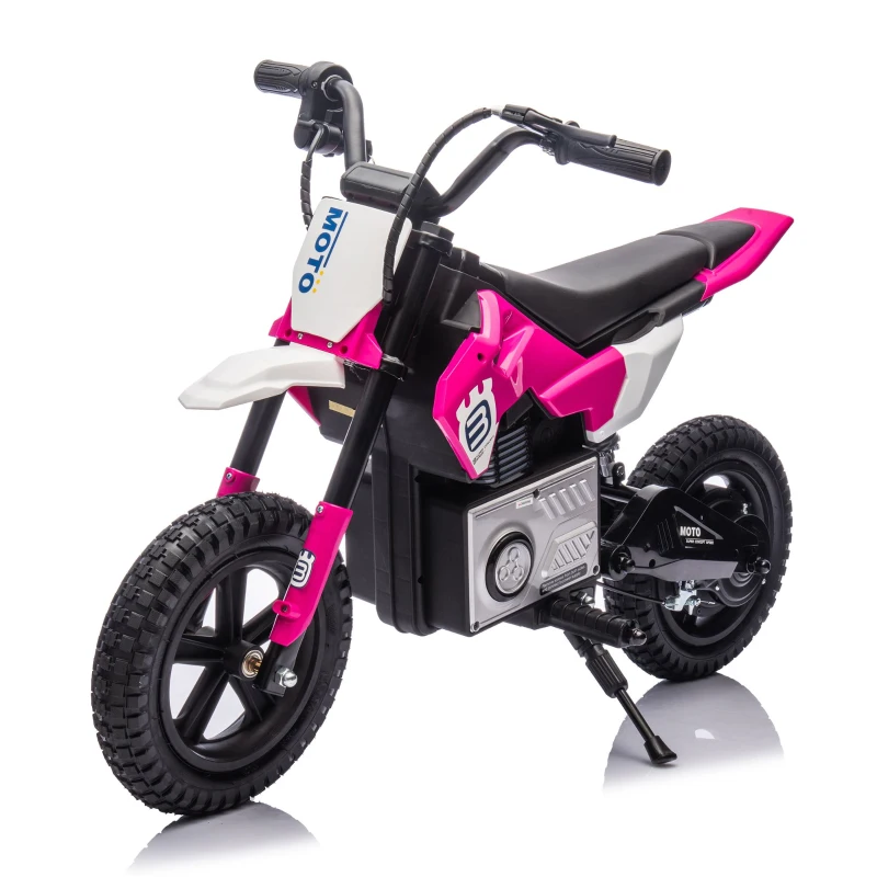 24V Kids Ride On Electric Motocross Motorcycle with High Speed Hub Motor, Adjustable Speed, Rear Wheel Shock Absorber, for Ages 5-15, Pink