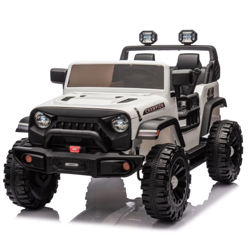 24V 400W Motor 2-Seater Kids Ride On Electric Car with Parent Control, Ride on Toys with Bluetooth, USB, 1.86-4.35 MPH Speed for Ages 3+, White