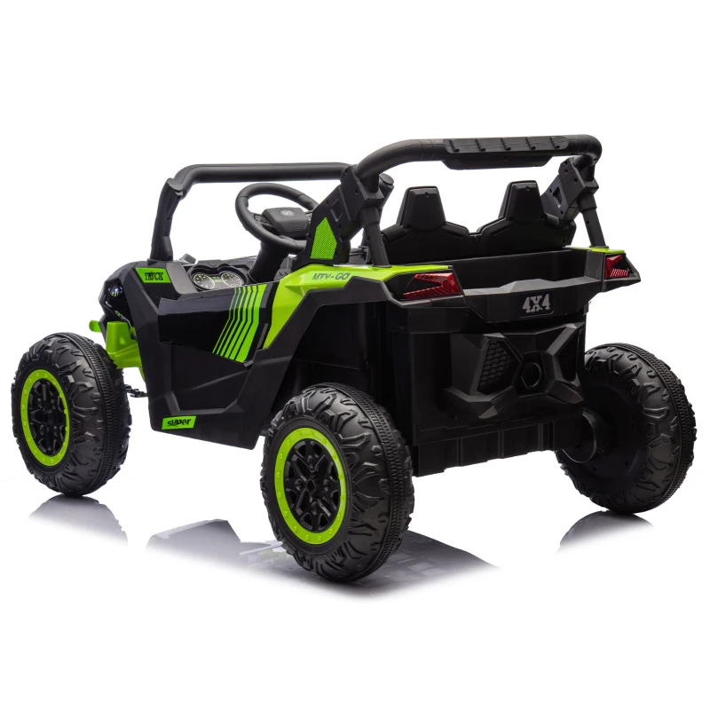 24V 2-Seater Kids Ride On UTV with Parent Remote Control, Slow Start, and Large Wheels, Ride on Toys with Anti-Collision Bar and Storage, Green