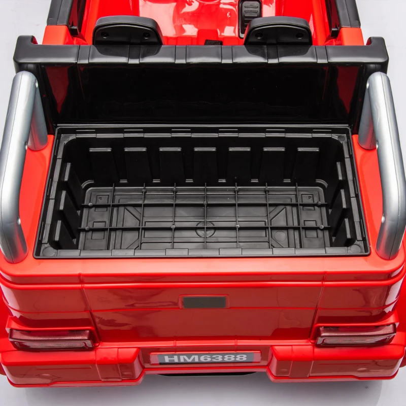 24V Battery Powered Ride On Car with Remote Control and Five-Point Safety Belt, Toy Car with Music, Lights, Rocking Chair Mode, for Kids, Red