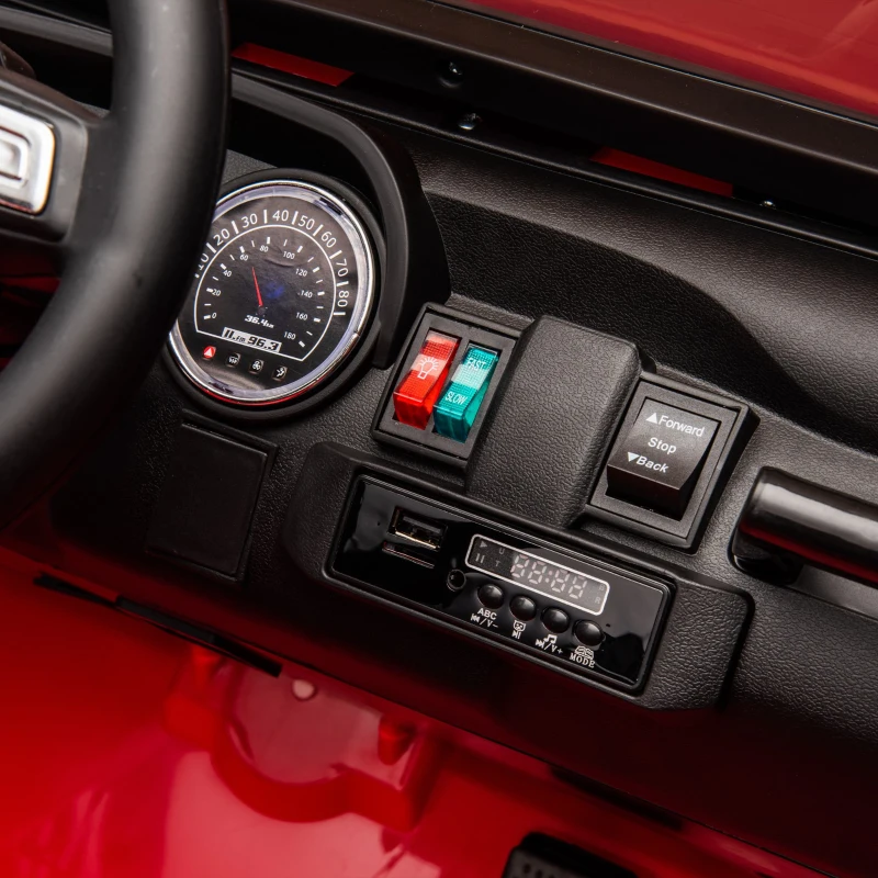 24V Parent Control 2-Seater Kids Ride On Truck with 200W Dual Motors, Ride on Toys with LED Lights, MP3, Bluetooth, for Kids Aged 3+, Red