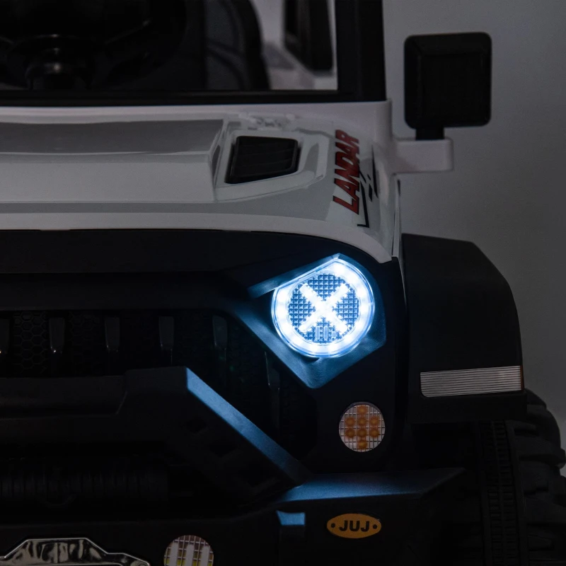 24V Ride On Pickup Truck with Remote Control and Bluetooth Music, Ride-On Toy with Spacious Rear Storage, for Kids Aged 3-8, White