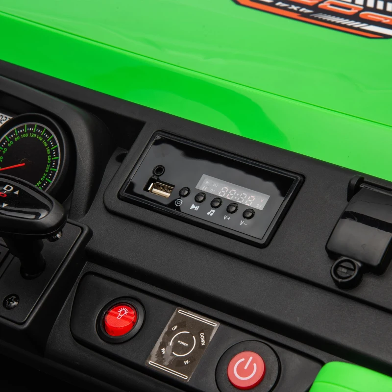 24V 2-Seater Kids Ride On UTV with Automatic Tipping Bucket, Rear Wheel Suspension, Ride On Car Toy with Remote Control, for Ages 3-8, Green