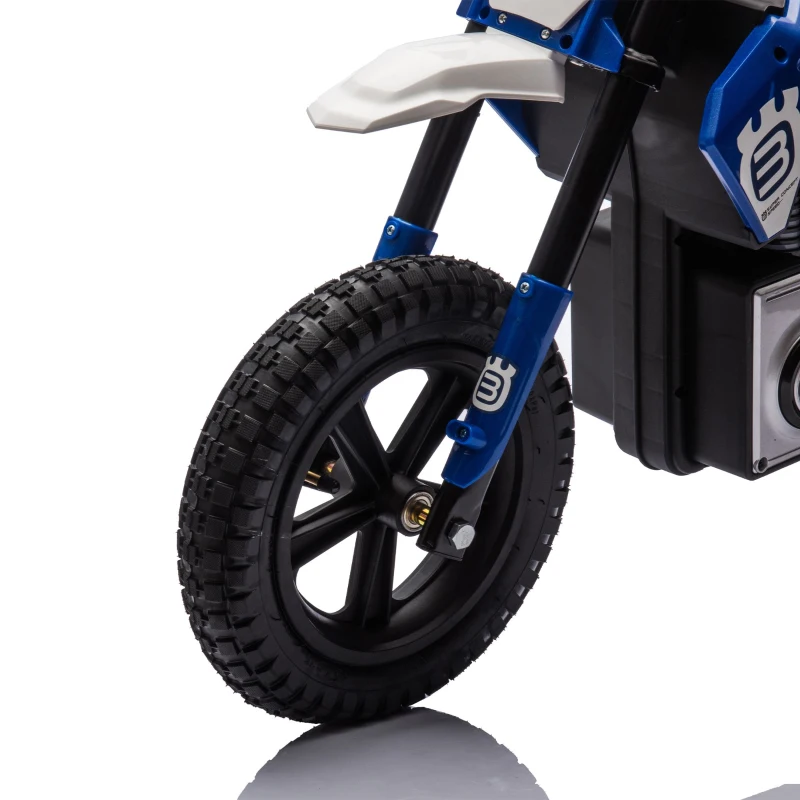 24V Kids Ride On Electric Motocross Motorcycle with High Speed Hub Motor, Adjustable Speed, Rear Wheel Shock Absorber, for Ages 5-15, Blue