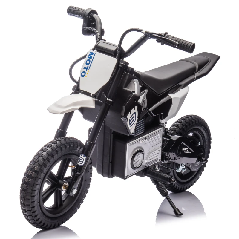 24V Kids Ride On Motorcycle with Rear Wheel Shock Absorber, 200W Powered Electric Dirt Bike with Adjustable Speed, for Ages 5-15, Black
