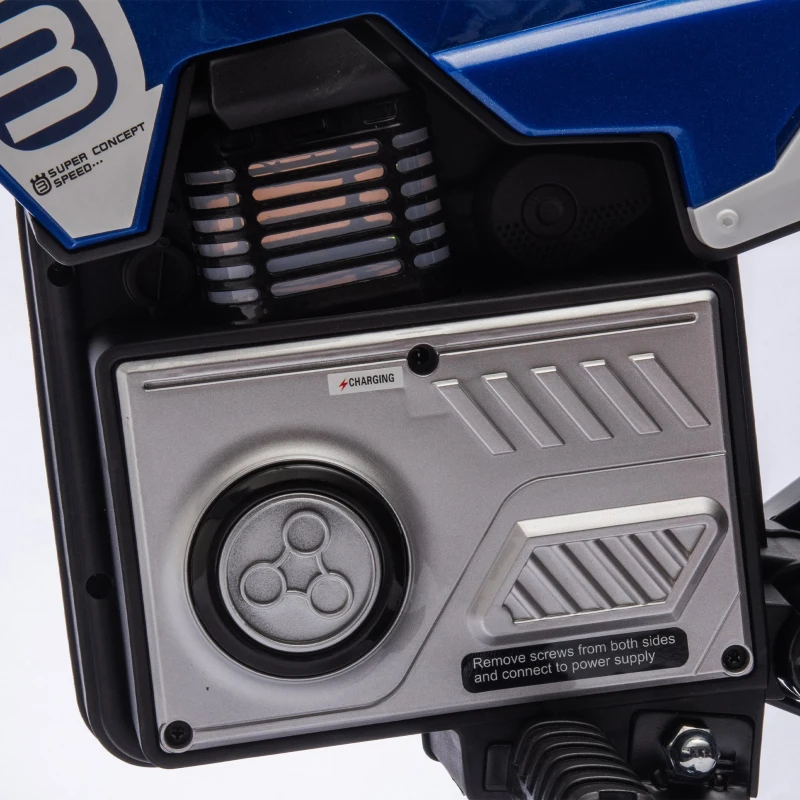 24V Kids Ride On Electric Motocross Motorcycle with High Speed Hub Motor, Adjustable Speed, Rear Wheel Shock Absorber, for Ages 5-15, Blue