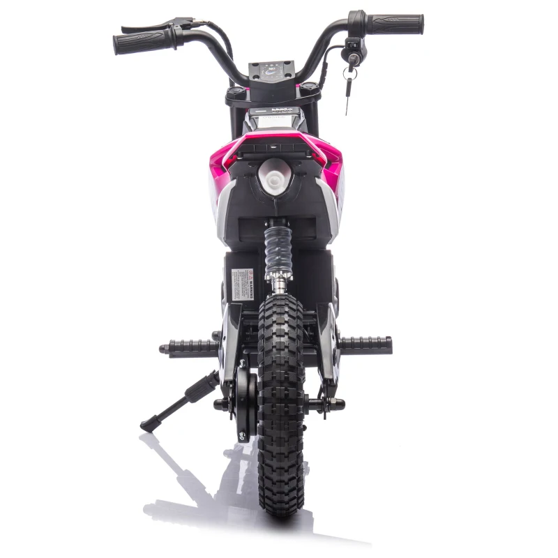24V Kids Ride On Electric Motocross Motorcycle with High Speed Hub Motor, Adjustable Speed, Rear Wheel Shock Absorber, for Ages 5-15, Pink