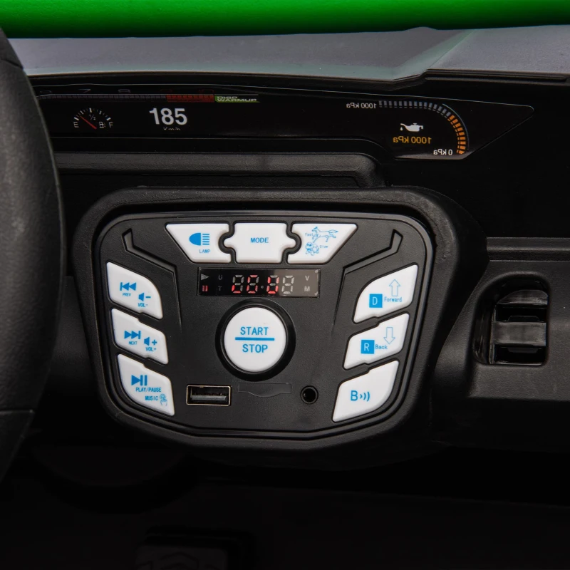 24V 2-Seater Kids Ride On UTV with 400W High Power, Bluetooth, LED Lights, Parent Control Ride on Toy with Rear Storage for Kids Aged 3+, Green