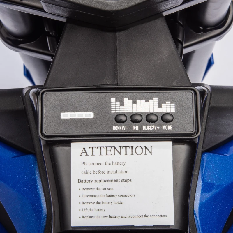 24V Kids Ride On Electric Motocross Motorcycle with High Speed Hub Motor, Adjustable Speed, Rear Wheel Shock Absorber, for Ages 5-15, Blue