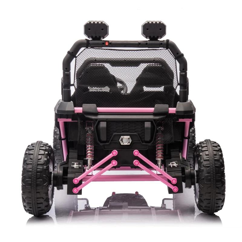24V 2-Seater Kids Ride On UTV with Rear Storage, LED Lights, Bluetooth, MP3, Ride on Toys with Parent Control, 400W Power, for Ages 3+, Pink