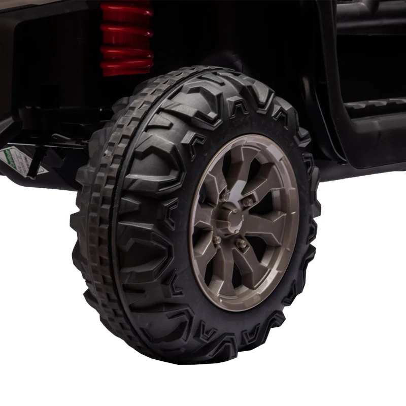 24V 2-Seater Ride On Truck with Remote Control, Electric UTV with Dump Bed and Shovel, Non-Slip Tires, for Kids Ages 3-8, Red