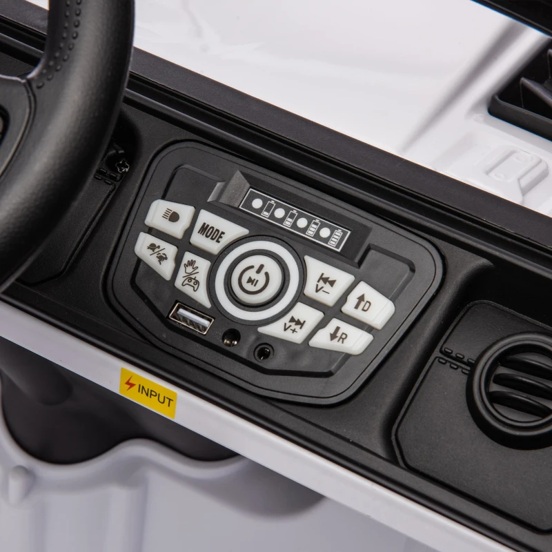 24V Ride On Pickup Truck with Remote Control and Bluetooth Music, Ride-On Toy with Spacious Rear Storage, for Kids Aged 3-8, White