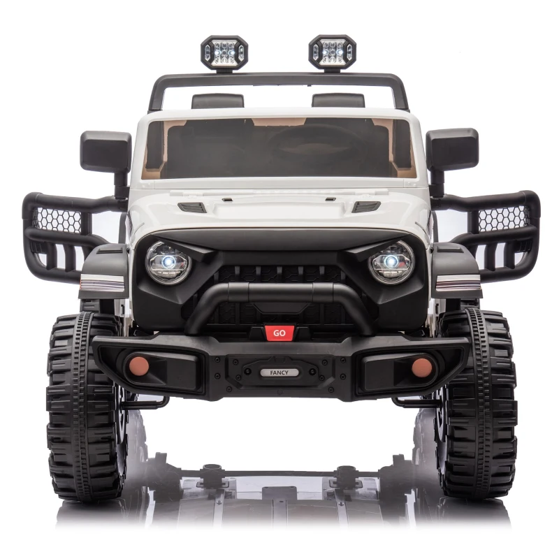 24V 400W Motor 2-Seater Kids Ride On Electric Car with Parent Control, Ride on Toys with Bluetooth, USB, 1.86-4.35 MPH Speed for Ages 3+, White