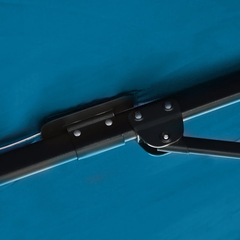 Outsunny 8' x 8' Square Patio Hanging Offset Umbrella with 360° Rotation, Aluminum Outdoor Cantilever Market Parasol, Turquoise