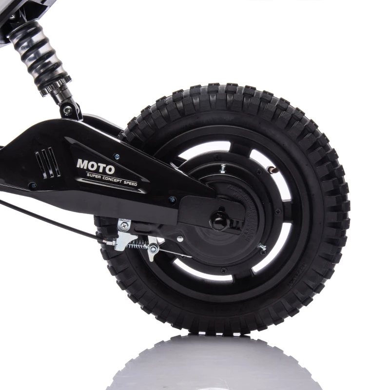 24V Kids Ride On Motorcycle with Rear Wheel Shock Absorber, 200W Powered Electric Dirt Bike with Adjustable Speed, for Ages 5-15, Red