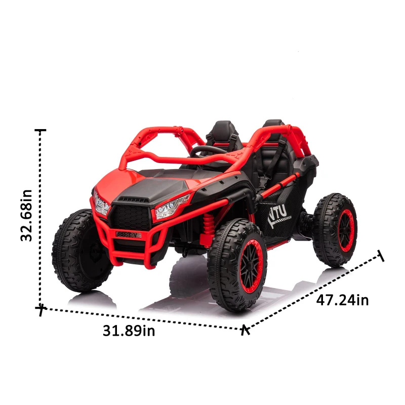 24V 2-Seater Kids Ride On UTV with Parent Control and 400W High Power, Ride on Toy with MP3, USB, and Rear Storage, for Ages 3+, Red