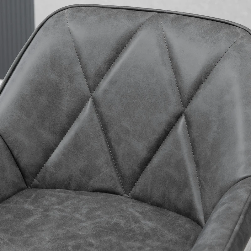 HOMCOM Retro Bar Stools Set of 2, Bar Chairs with Footrest, 30" (76 cm.) Kitchen Stools with Backs and Steel Legs, for Kitchen Island and Home Bar, Grey