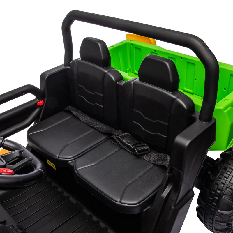 24V 2-Seater Ride On Truck with Dump Bed and Shovel, Non-Slip Tires, Electric UTV with Remote Control for Kids Ages 3-8, Green