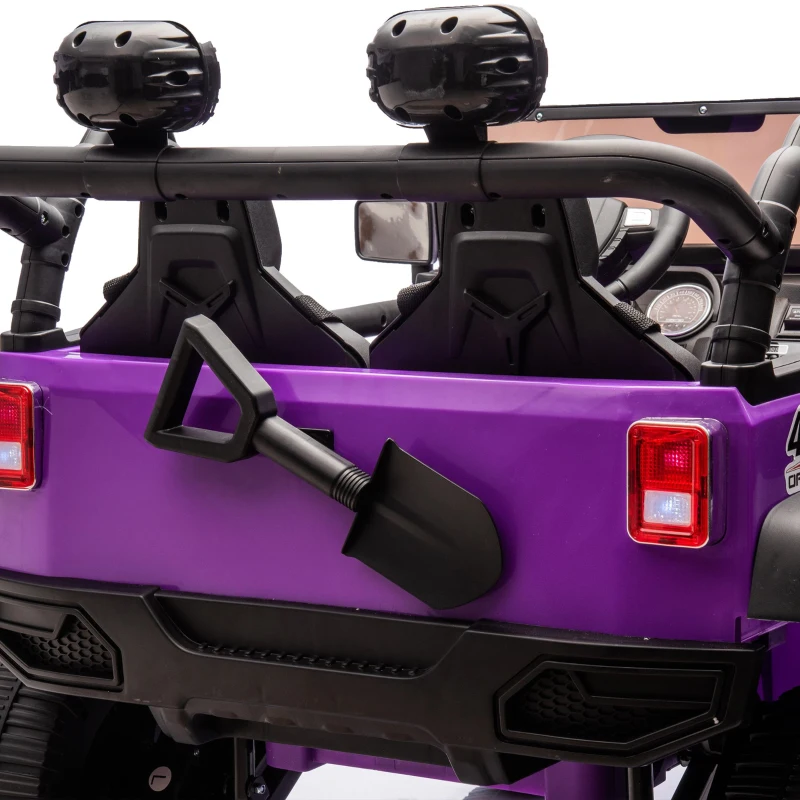 24V 2-Seater Kids Ride On Truck with Parent Control, 200W Dual Motors, Ride on Toys with LED Lights, MP3, Bluetooth, for Kids Aged 3+, Purple
