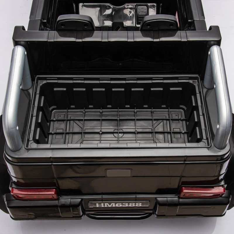 24V Battery Powered 4WD Ride On Car with Remote Control, Music and Lights, Five-Point Safety Belt, and Rocking Chair Mode, for Kids, Black