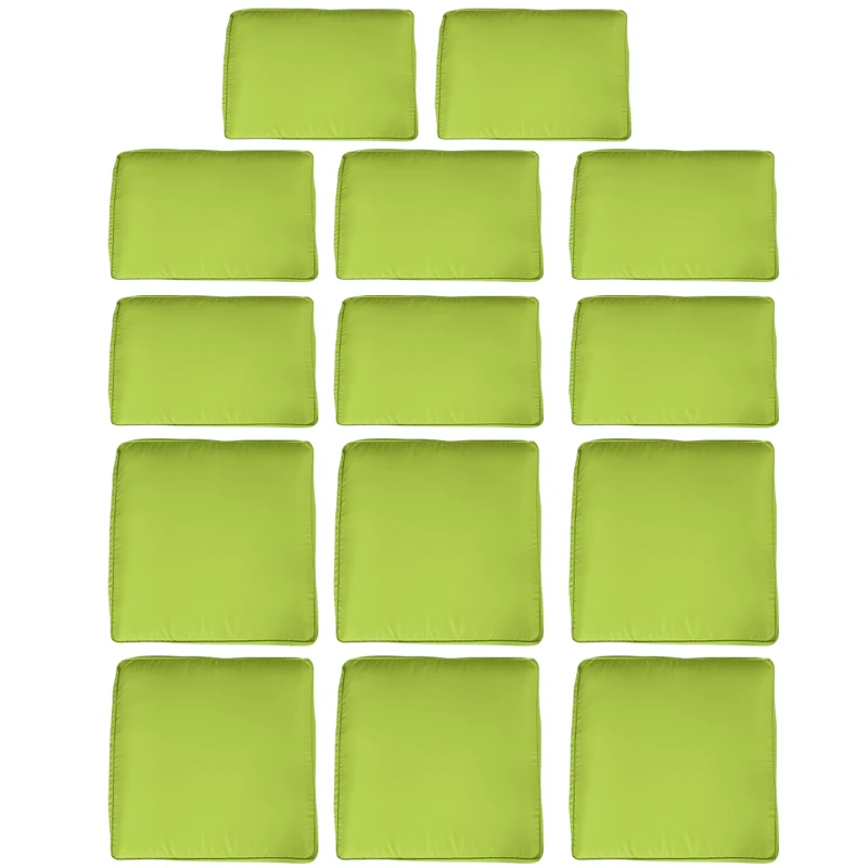 Outsunny Outdoor 14pc Patio Rattan Sofa Set Cushion Polyester Cover Replacement Set - No Cushion Included Light Green
