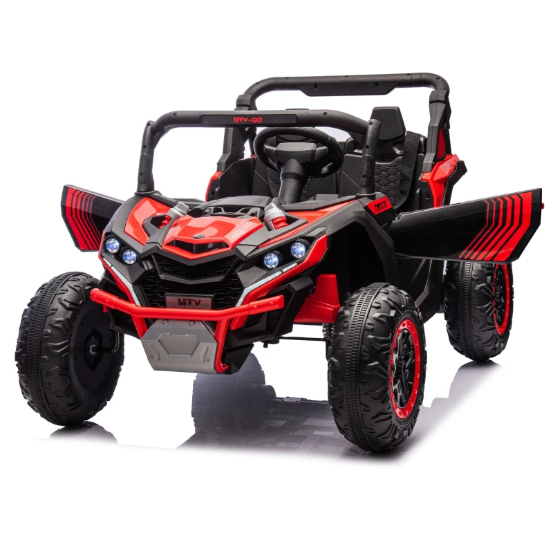 24V 2-Seater Kids Ride On UTV with Anti-Collision Bar, Slow Start, Ride on Toys with Remote Control, Storage Space, Music, for Ages 3+, Red