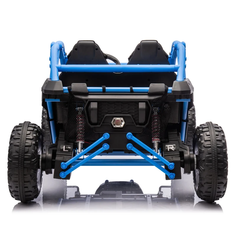 24V 2-Seater Kids Ride On UTV with 400W High Power, Bluetooth, LED Lights, Parent Control Ride on Toy with Rear Storage for Kids Aged 3+, Blue