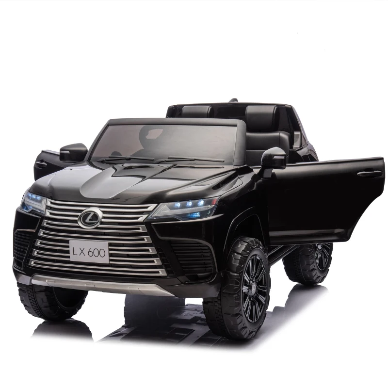 24V Licensed Lexus LX600 2-Seater Kids Ride On Car with Parent Control, Bluetooth, MP3, and Speeds 1.86-3.11 MPH, for Ages 3-7, Black