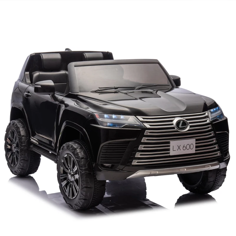 24V Licensed Lexus LX600 2-Seater Kids Ride On Car with Parent Control, Bluetooth, MP3, and Speeds 1.86-3.11 MPH, for Ages 3-7, Black