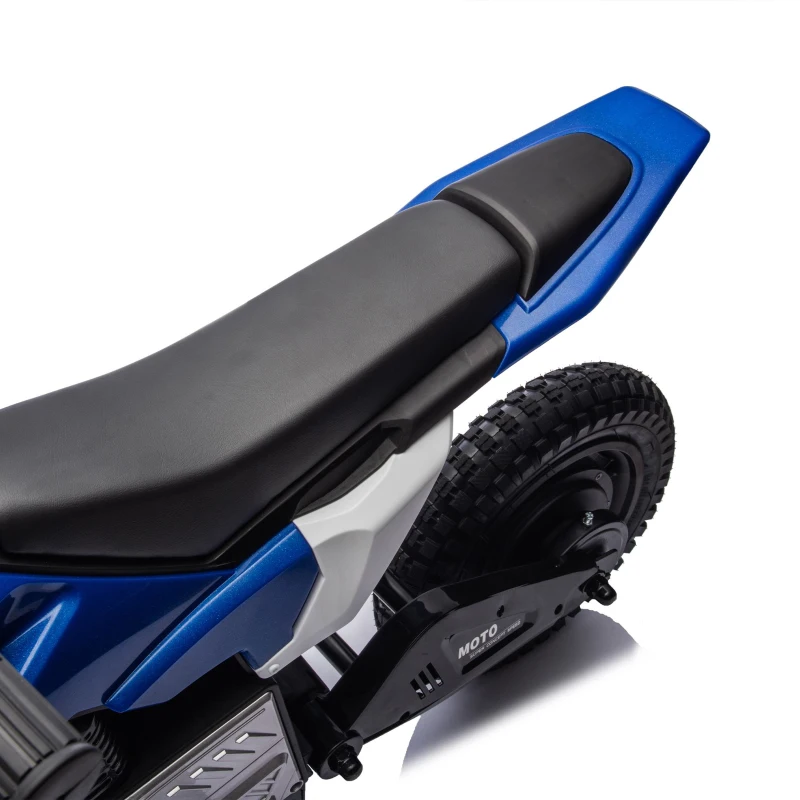 24V Kids Ride On Electric Motocross Motorcycle with High Speed Hub Motor, Adjustable Speed, Rear Wheel Shock Absorber, for Ages 5-15, Blue