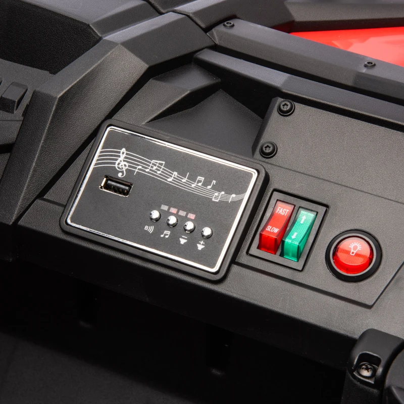 24V 2-Seater Kids Ride On UTV with Anti-Collision Bar, Slow Start, Ride on Toys with Remote Control, Storage Space, Music, for Ages 3+, Red