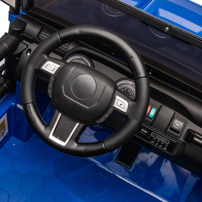 24V 200W Motors 2-Seater Kids Ride On Truck with Parent Control, Ride on Toys with Bluetooth, and Seat Belts, Suitable for Kids Aged 3+, Blue