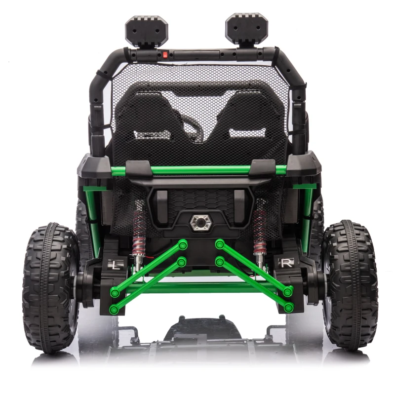 24V 2-Seater Kids Ride On UTV with Rear Storage, LED Lights, Bluetooth, MP3, Ride on Toys with Parent Control, 400W Power, for Ages 3+, Green