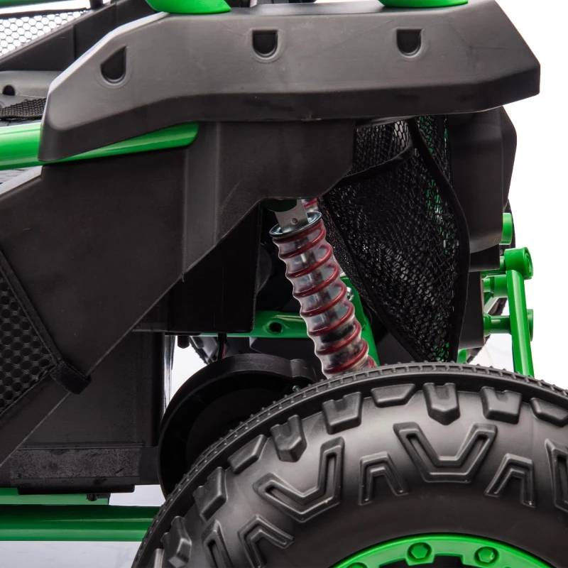 24V 2-Seater Kids Ride On UTV with 400W High Power, Bluetooth, LED Lights, Parent Control Ride on Toy with Rear Storage for Kids Aged 3+, Green