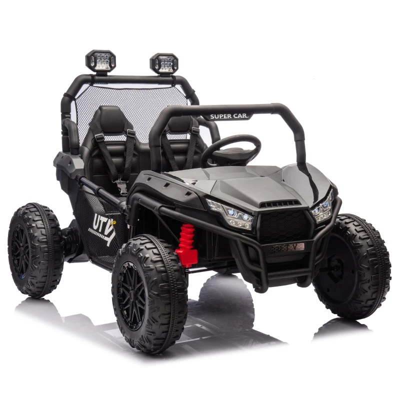 24V 400W Power 2-Seater Kids Ride On UTV with Parent Control, Ride on Toys with Bluetooth, MP3, and Rear Storage, for Ages 3+, Black