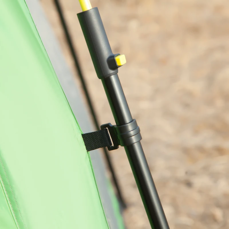 Outsunny 6 People Instant Automatic Camping Tent, 2-Tier Fabric Backpacking Tent with 4 Windows 2 Doors Portable Carry Bag for Fishing Hiking, Green