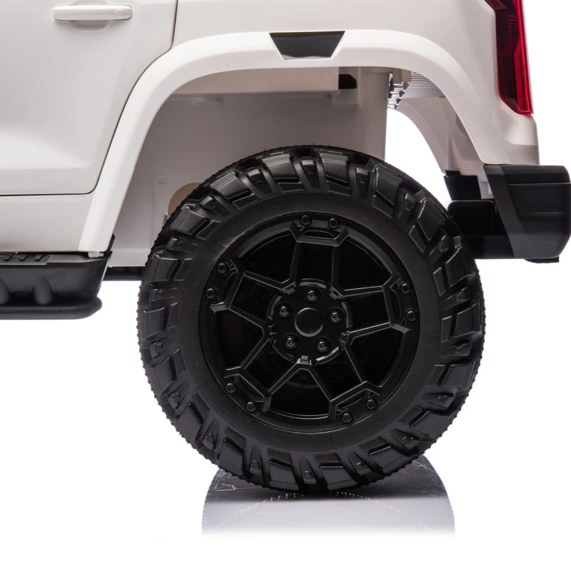 24V 2-Seater Kids Ride On Electric Pickup with Parent Remote Control, Adjustable Speed 2.49-3.73 MPH, and Safety Belts, for Ages 3+, White