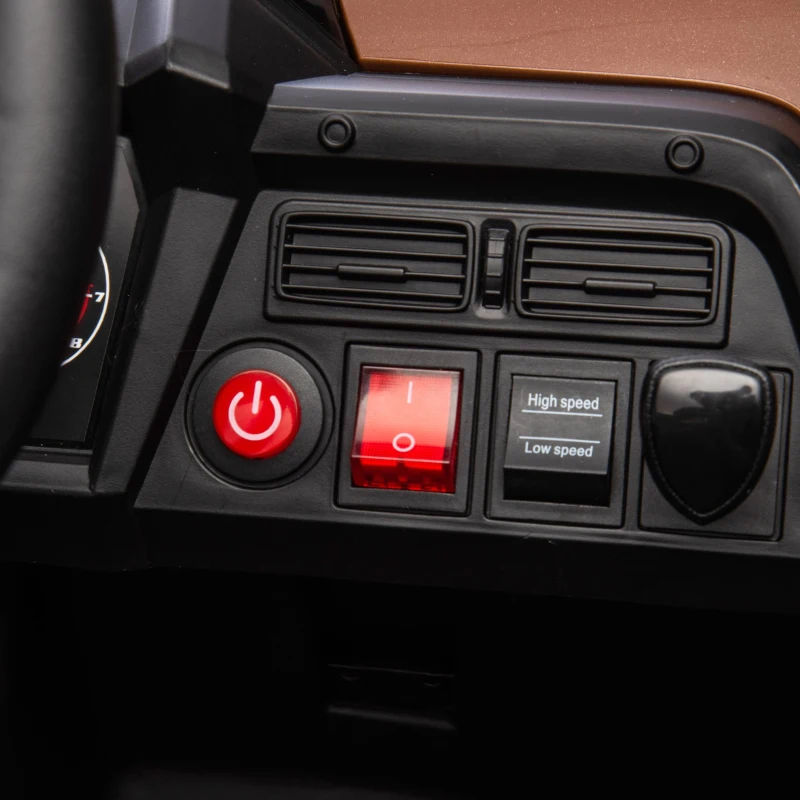 24V Kids Ride On UTV with Adjustable Speed, Bluetooth, Multimedia Player, and Rear Storage, Electric Toy with Parent Control, for Ages 3+, Brown