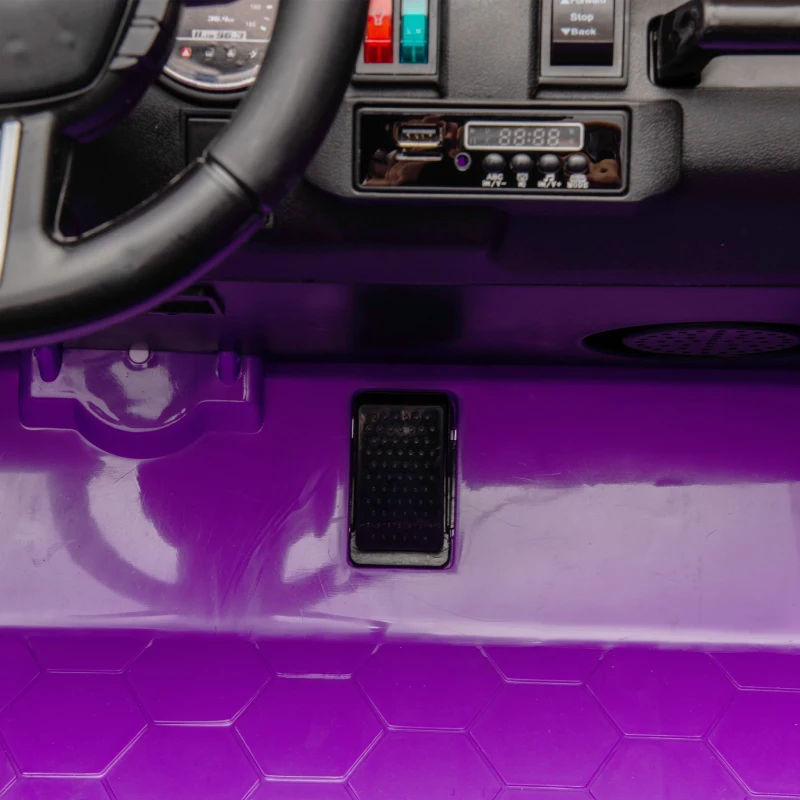 24V 2-Seater Kids Ride On Truck with Parent Control, 200W Dual Motors, Ride on Toys with LED Lights, MP3, Bluetooth, for Kids Aged 3+, Purple