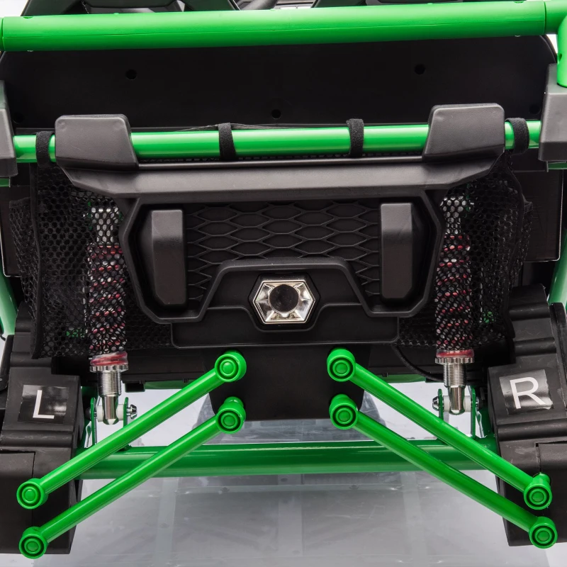 24V 2-Seater Kids Ride On UTV with 400W High Power, Bluetooth, LED Lights, Parent Control Ride on Toy with Rear Storage for Kids Aged 3+, Green