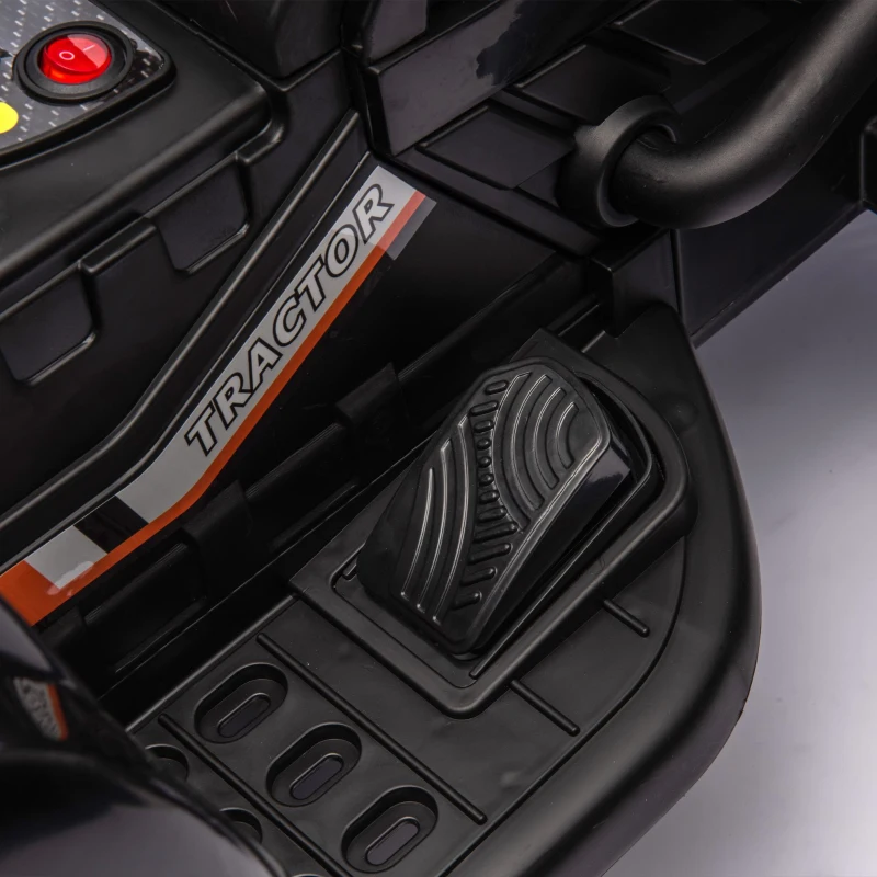 24V Remote Ride-On Tractor with Trailer, 3-Speed Adjustable, Battery Powered Electric Toy with USB, MP3, Bluetooth, LED Lights, for Kids, Black