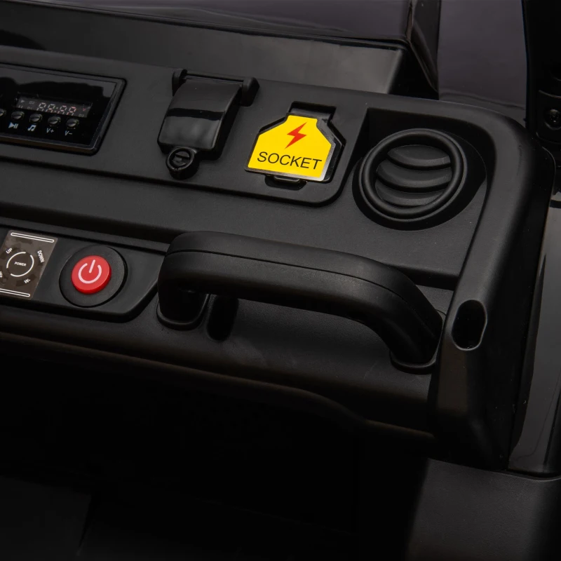 24V Remote Kids Ride On UTV with 2-Seater and Automatic Tipping Bucket, Ride On Dump Truck with Slow Start, LED Lights, for Ages 3-8, Black