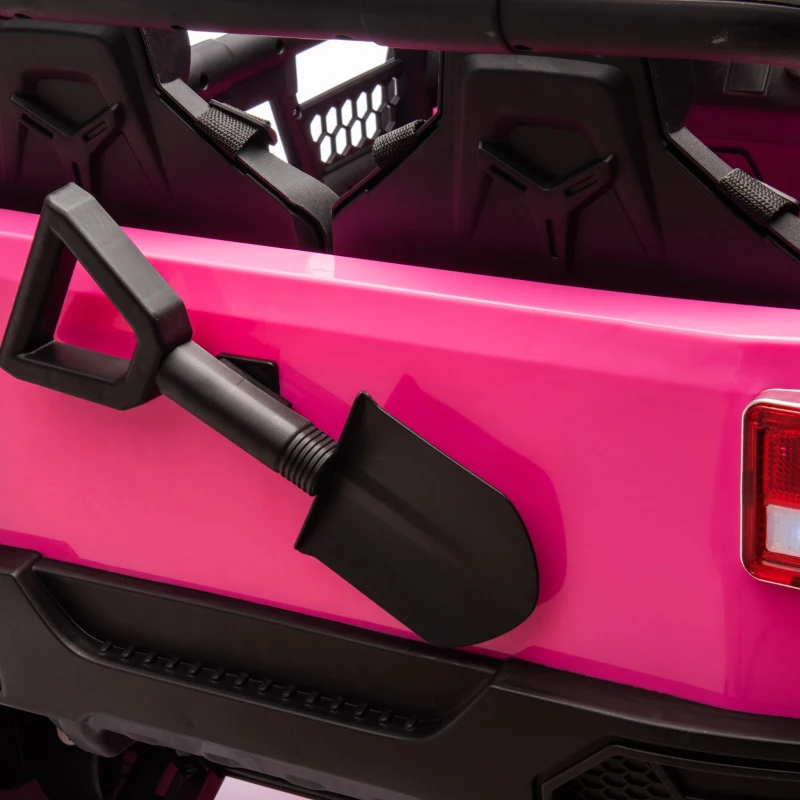 24V 200W Motors 2-Seater Kids Ride On Truck with Remote Control, Ride on Toys with Bluetooth, and Seat Belts, Suitable for Kids Aged 3+, Pink