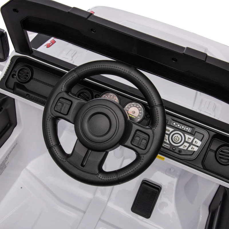 24V Ride On Pickup Truck with Remote Control and Bluetooth Music, Ride-On Toy with Spacious Rear Storage, for Kids Aged 3-8, White