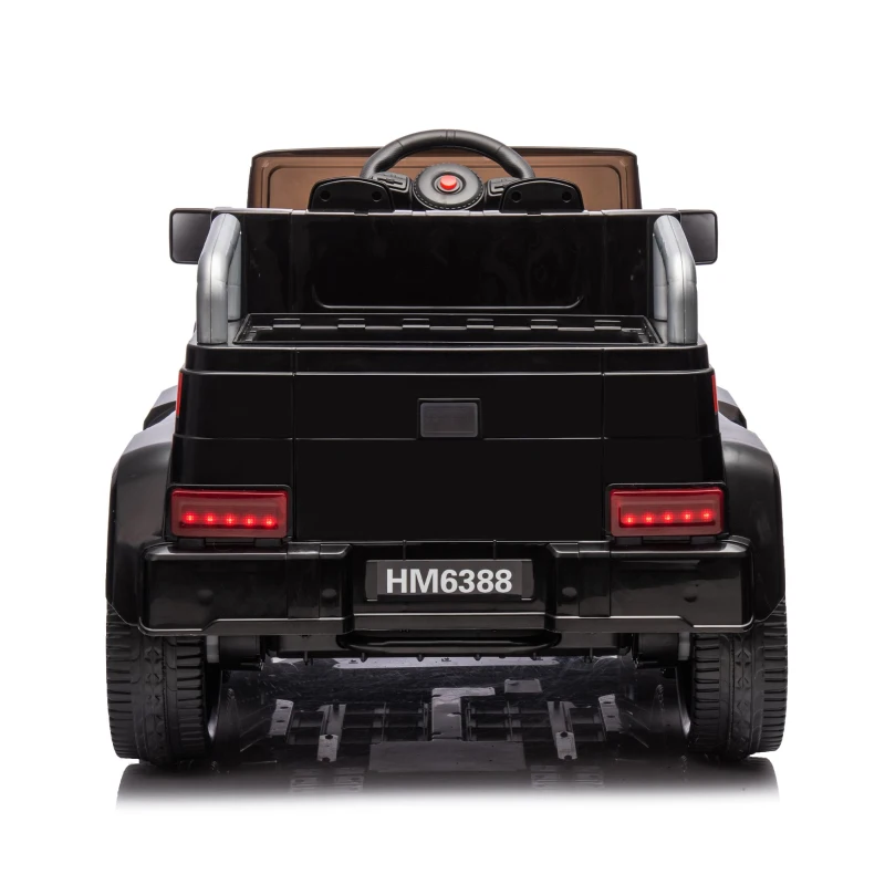 24V Battery Powered 4WD Ride On Car with Remote Control, Music and Lights, Five-Point Safety Belt, and Rocking Chair Mode, for Kids, Black