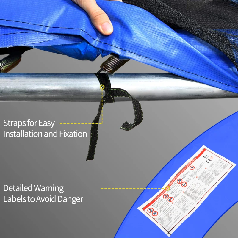 HOMCOM Φ10ft Trampoline Replacement Safety Pad Trampoline Pad Waterproof Spring Cover Multicoloured