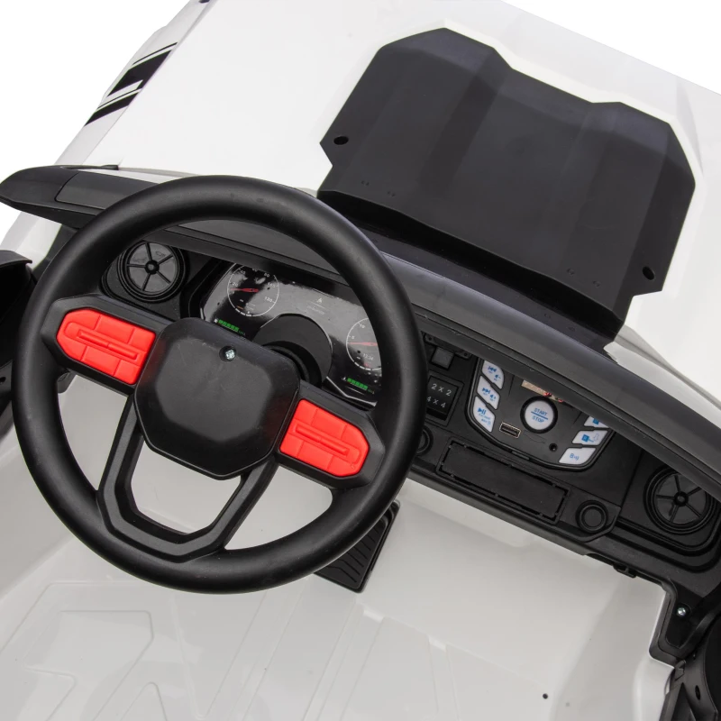 24V 2-Seater Kids Ride On Electric Pickup with Parent Remote Control, Adjustable Speed 2.49-3.73 MPH, and Safety Belts, for Ages 3+, White