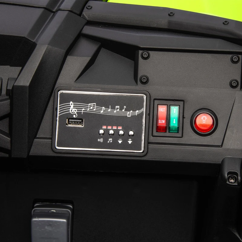 24V 2-Seater Kids Ride On UTV with Parent Remote Control, Slow Start, and Large Wheels, Ride on Toys with Anti-Collision Bar and Storage, Green