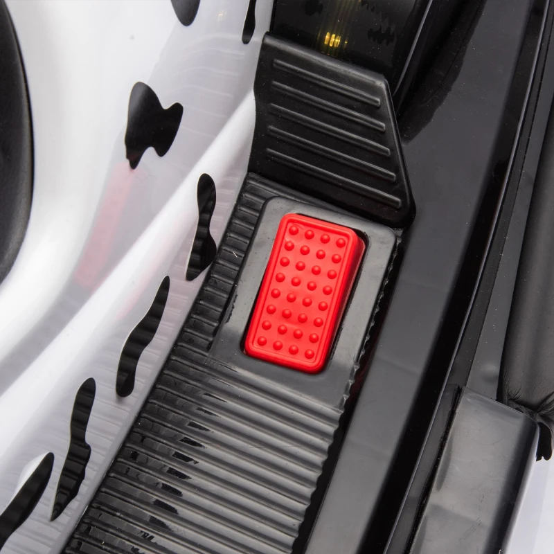 12V Kids Ride On Bumper Car with 360° Rotation, Sound Effects, LED Lights, and Customizable Stickers for Ages 3-5, 30" L x 21" W x 19" H, White