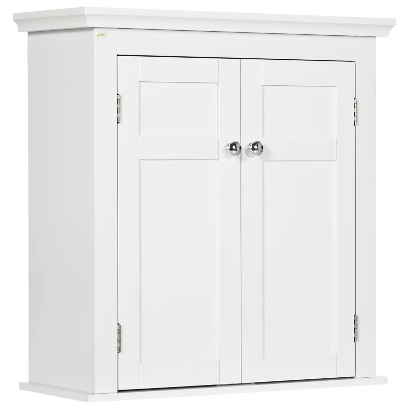 kleankin Bathroom Cabinet, Medicine Cabinet, Over Toilet Storage Cabinet with Adjustable Shelves for Entryway, White